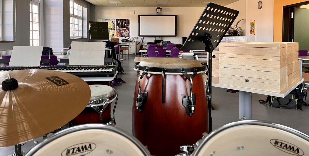 Der Musikraum im Oberland-Gymnasium Seifhennersdorf